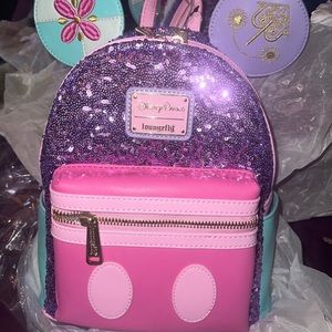 Loungefly Its A Small World Sequin Minibackpack